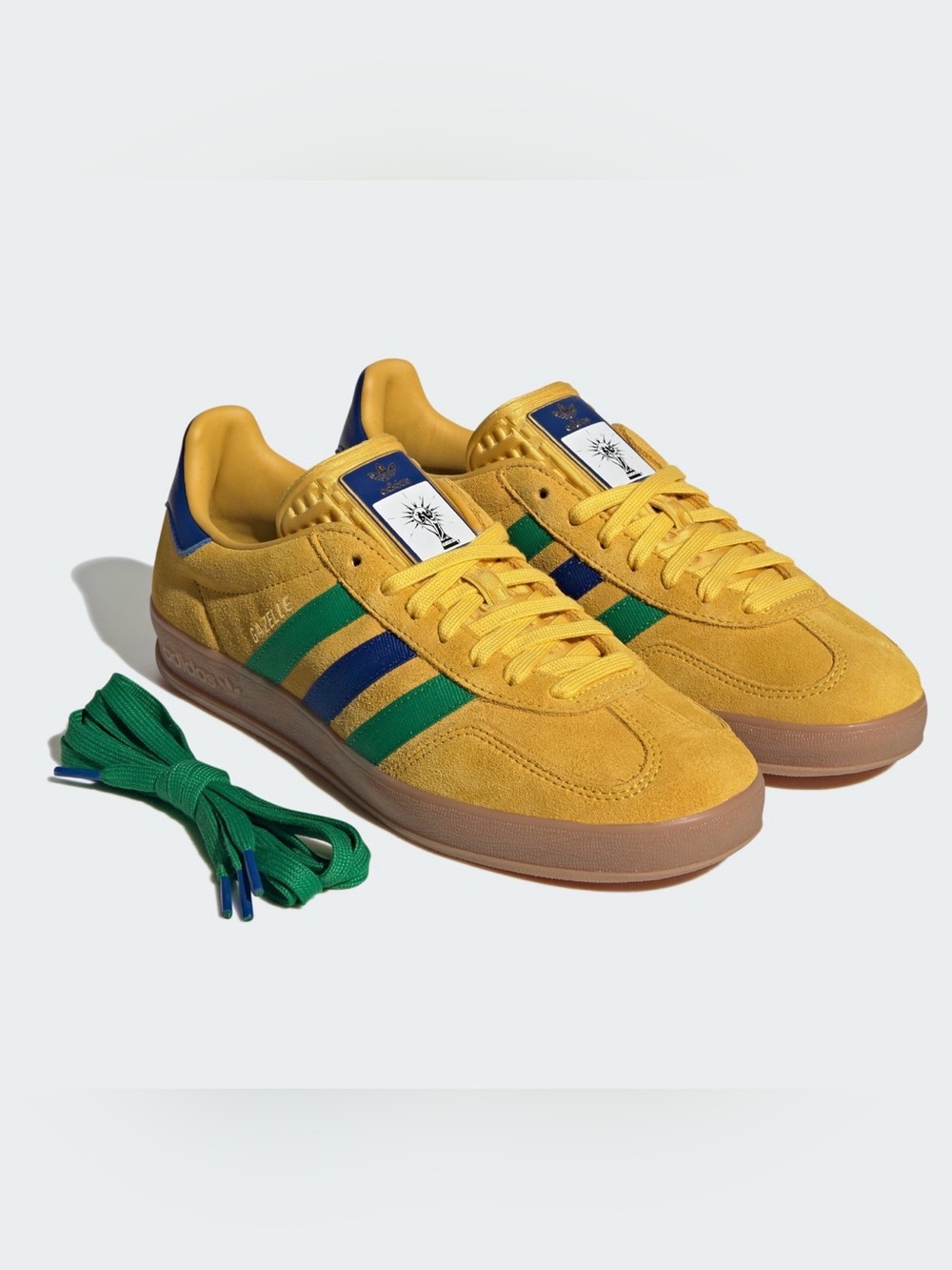 NWT adidas Gazelle Indoor IH9665 FIFA World Cup 2026 Brazil Yellow Green Blue